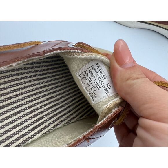 Polo Ralph Lauren Rylander boat shoes canvas/leather mens size 12D - Picture 5 of 8